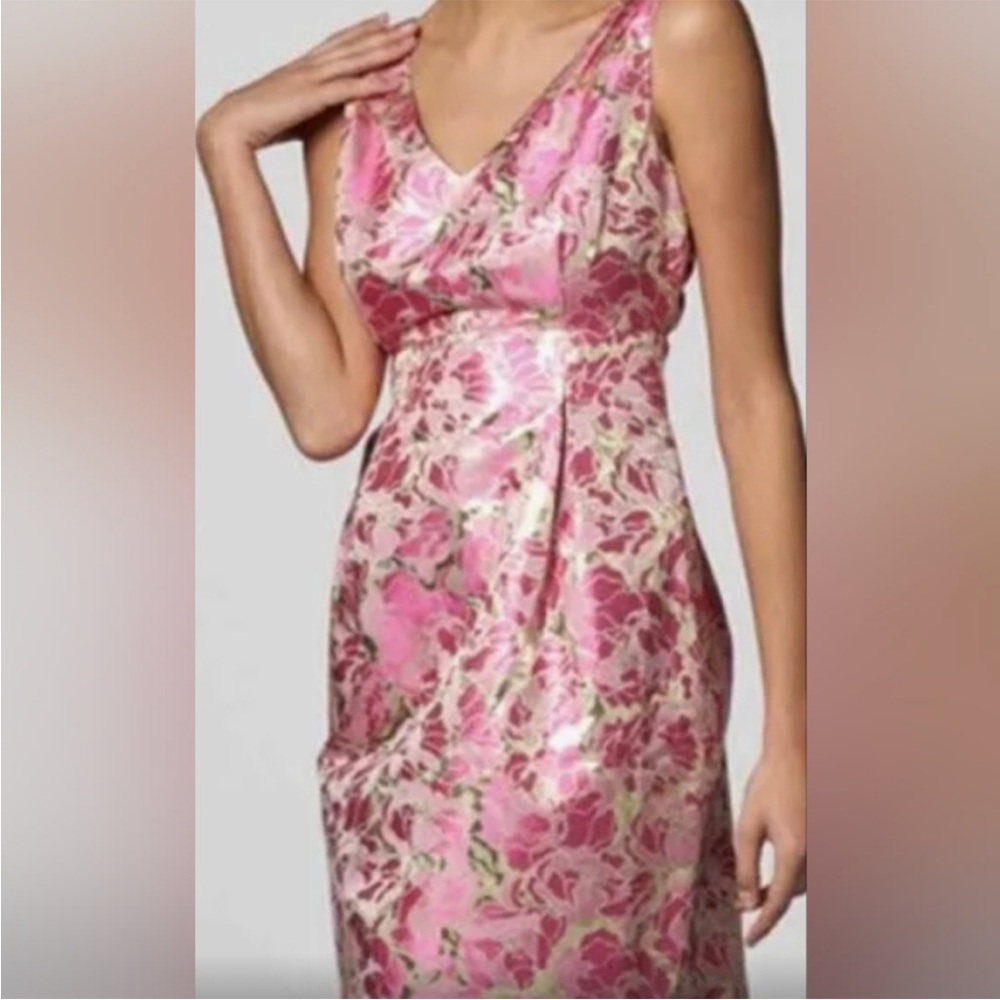 Floral Pink Sleeveless Dress - Picture 2 of 6